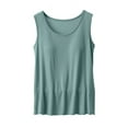 thumbnail image 1 of Tiqkatyck Tank Top for Women Ladies Casual Loose Chest Pad Suspenders Yoga Bottom Shirt Ladies Vest Sleeveless Tank Tops With Built In Bras Camisole Tops for Women Mint Green L, 1 of 9