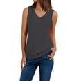 thumbnail image 1 of Tiqkatyck Tank Top for Women Ladies' Fashion Summer Top Casual Solid Color Sleeveless Shirts Tank Tops With Built In Bras Summer Tops for Women Dark Gray S, 1 of 3