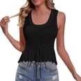 thumbnail image 1 of Tiqkatyck Tank Top for Women's New Vacation Slim Fit Short Square Neck Hollowed Out Solid Color Vest Outside Knit Top Sleeveless Crochet Tunic Tops Summer Tops for Women Black M, 1 of 4