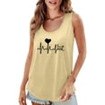 thumbnail image 1 of Tiqkatyck Tank Tops for Women Trendy Women's 2025 Chic Round Neck Short Sleeve Shirts 2D Printed Casual Loose Fit Vest Sleeveless Tunic Tops Summer Tops for Women Yellow L, 1 of 7