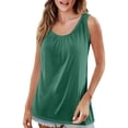 thumbnail image 1 of Tiqkatyck Tank Tops for Women Trendy Women's Spring and Summer Camisole Loose Pleated Sleeveless Top Sleeveless Basic Shirt Sleeveless Tunic Tops Summer Tops for Women Green XXXXXL, 1 of 6