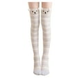 thumbnail image 1 of Tiqkatyck Ankle Socks Clearance, Women's Cartoon Fuzzy Socks Winter Warm Over Knee High Socks Home Thigh-High Warm Socks Leggings Crew Socks for Women No Show Socks Womens Beige One Size, 1 of 8