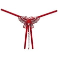 thumbnail image 1 of Tiqkatyck Thongs for Women, Clearance, Women Alluring Embroidered Butterfly Beads Massage Thong Low Rise Open Range Sequins Underpants , Womens Underwear, Women Alluring G String Thongs Wine, 1 of 6