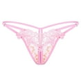 thumbnail image 1 of Tiqkatyck Thongs for Women, Clearance, Women Hollow Embroidered Panties Low Waist Alluring Thong Side Open Stretch Panties , Womens Underwear, Women Alluring G String Thongs Pink, 1 of 2