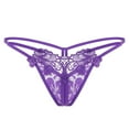 thumbnail image 1 of Tiqkatyck Thongs for Women, Clearance, Women Hollow Embroidered Panties Low Waist Alluring Thong Side Open Stretch Panties , Womens Underwear, Women Alluring G String Thongs Purple, 1 of 2