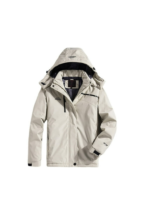 Trench Coat Men's and Women's Mountain Ski Jacket Windproof Rain Jacket for Mens Snow Winter Coat Plus Size Tops Clearance Long Sleeve Tops White XXXXXL