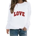 thumbnail image 1 of Tiqkatyck Valentine Shirts for Women, Women's 2024 Valentine's Day Sweatshirt Cute Heart Shaped Print Pullover Crewneck Long Sleeve Shirt, Valentine Sweatshirts for Women, Valentines Day Gifts White, 1 of 4