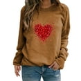 thumbnail image 1 of Tiqkatyck Valentine Shirts for Women, Women's Valentine's Day Sweatshirt Heart Shaped Love Printed Pullover Crewneck Long Sleeve Top, Valentine Sweatshirts for Women, Valentines Day Gifts Gold, 1 of 4