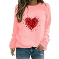 thumbnail image 1 of Tiqkatyck Valentine Shirts for Women, Women's Valentine's Day Sweatshirt Heart Shaped Love Printed Pullover Crewneck Long Sleeve Top, Valentine Sweatshirts for Women, Valentines Day Gifts Pink, 1 of 4