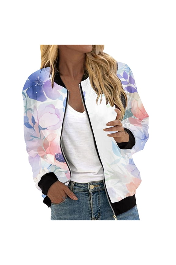 Winter Jackets Clearance, Women Autumn Fashion Leisure Square Thin Jacket with Flap Pocket Jacket with Elastic Hem and Cuffs Coat Baseball Top for Women C XXL