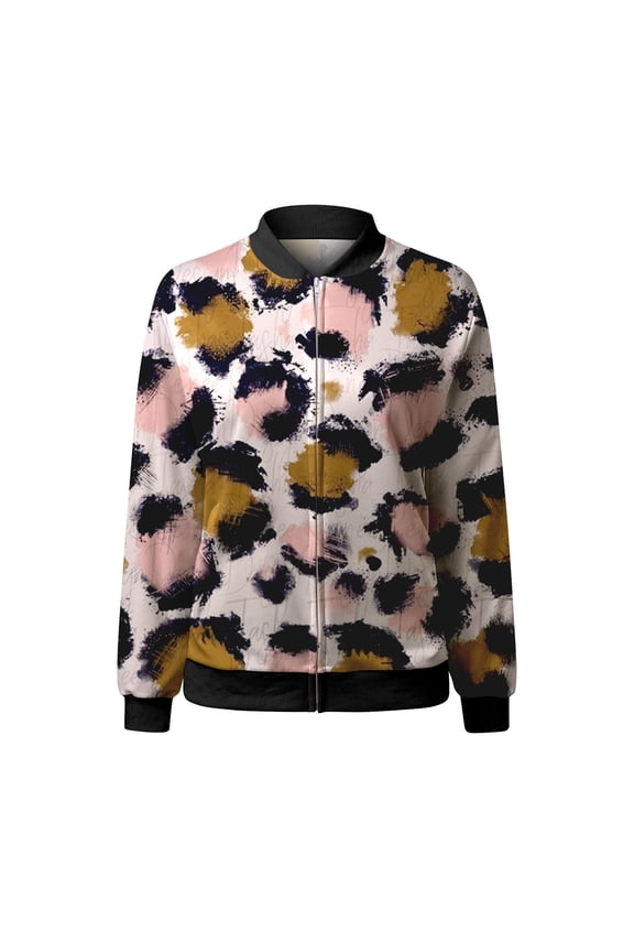 Winter Jackets Clearance, Women Autumn Fashion Leisure Square Thin Jacket with Flap Pocket Jacket with Elastic Hem and Cuffs Coat Baseball Top for Women Pink L