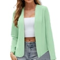 thumbnail image 1 of Tiqkatyck Winter Jackets Clearance, Women's Autumn Solid Color Collarless Slim Fit Long Sleeve Suit Jackets for Women Green XXL, 1 of 6