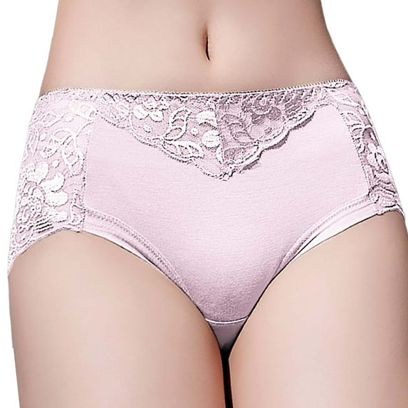 Tiqkatyck Women's Panties Clearance, Mid Waist Alluring Lace Women's Panties Hip Lifting Transparent Women's Briefs Head Pure Cotton Crotch , Womens Underwear, Women Alluring G String Thongs Pink
