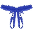 thumbnail image 1 of Tiqkatyck Women's Panties Clearance, Women's Alluring Lace Underpants Open Crotch Panties Low Waist Briefs Underwear , Womens Underwear, Women Alluring G String Thongs Blue, 1 of 2