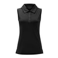 thumbnail image 1 of Tiqkatyck Women's Summer Tops Solid Color Shirt Stand Up Collar Sleeveless Casual Sports Top Tennis Summer Tops Golf Polo Shirts for Women Black M, 1 of 6