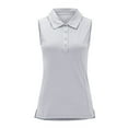 thumbnail image 1 of Tiqkatyck Women's Summer Tops Solid Color Shirt Stand Up Collar Sleeveless Casual Sports Top Tennis Summer Tops Golf Polo Shirts for Women Grey XL, 1 of 6