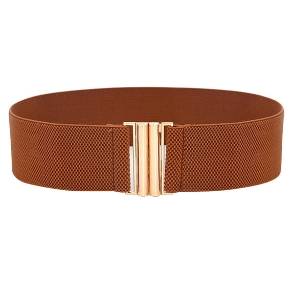 Tiqkatyck Womens Belt Clearance, Fashion Lady Wide Belts Women Wide Elastic Belt Buckle Waist Dress Stretch Running Belt, Belts for Women Khaki One size