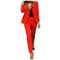 thumbnail image 1 of Tiqkatyck Womens Blazer on Sale, Women Office Work Suit Jacket Solid Set Hip Hop Coat Fashion Two Piece Suit Casual Long Sleeve Outerwear Suit Jacket Women, Red Blazers for Women S, 1 of 7
