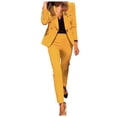 thumbnail image 1 of Tiqkatyck Womens Blazer on Sale, Women Office Work Suit Jacket Solid Set Hip Hop Coat Fashion Two Piece Suit Casual Long Sleeve Outerwear Suit Jacket Women, Yellow Blazers for Women XXL, 1 of 8