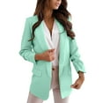 thumbnail image 1 of Tiqkatyck Womens Blazer on Sale, Women's Blazer Open Front Fashion Long Sleeve Business Work Casual Suit Jackets Lightweight Notched Collar Dress Jacket Women Blazers for Women Mint Green M, 1 of 5
