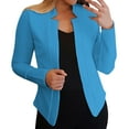 thumbnail image 1 of Tiqkatyck Womens Blazer on Sale, Women's Casual Pocketed Office Blazers Draped Open Front Cardigans Jacket Work Suit Suit Jacket Women, Blue Blazers for Women M, 1 of 2