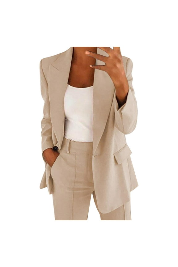 Womens Blazer on Sale, Women's Plus Size Blazer Elegant Summer Fitted Jacket Suit Jacket Business Oversize Spring Thin Jacket Blazer Suit Jacket Women, Beige Blazers for Women XXXXL