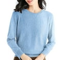 thumbnail image 1 of Tiqkatyck Womens Blouses, Women's Autumn and Winter Sweater Tops Crew Neck Long Sleeve Soft Pullover Sweater Womens Button Down Shirt Long Sleeve Shirts for Women Blue M, 1 of 4