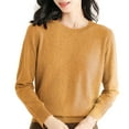 thumbnail image 1 of Tiqkatyck Womens Blouses, Women's Autumn and Winter Sweater Tops Crew Neck Long Sleeve Soft Pullover Sweater Womens Button Down Shirt Long Sleeve Shirts for Women Coffee L, 1 of 4