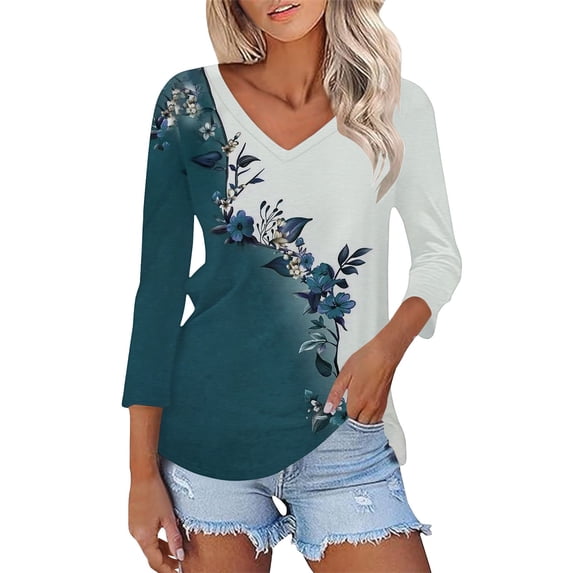 Tiqkatyck Womens Graphic Tees Womens Fashion 2025 Short Sleeve Casual V Neck Summer Tops Cute Loose Fit Blouses Graphic Tees Plus Size Tops for Women Going Out Tops for Women Navy XXL