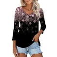 thumbnail image 1 of Tiqkatyck Womens Graphic Tees Womens Fashion 2025 Short Sleeve Casual V Neck Summer Tops Cute Loose Fit Blouses Graphic Tees Plus Size Tops for Women Going Out Tops for Women Pink S, 1 of 6