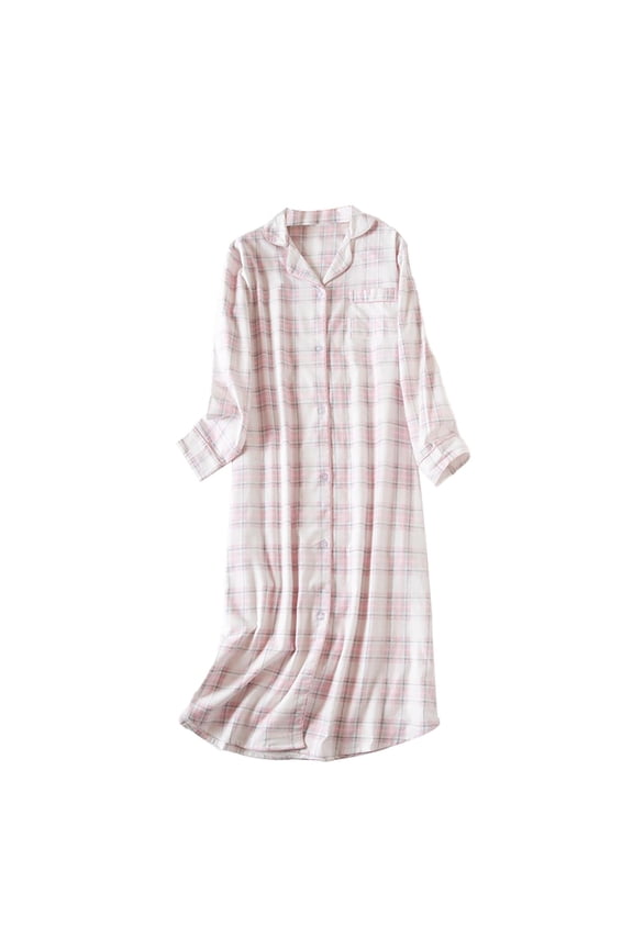 Womens Nightgown Women Autumn and Winter Cotton Oversize Pajamas and Home Wear Flannel Nightgowns for Women Gowns for Women Sleepwear White XL