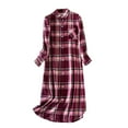 thumbnail image 1 of Tiqkatyck Womens Nightgown Women's Autumn and Winter Extra Long Velvet Cotton Pajamas Cardigan Shirt Nightgown Flannel Nightgowns for Women Gowns for Women Sleepwear Hot Pink M, 1 of 4