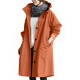 thumbnail image 1 of Tiqkatyck Womens Pea Coat on Sale, Women's Fashion Solid Color Long Sleeve Cardigan with Pocket Button Top Sweater Knit Hooded Coat Trench Coat Women, Winter Coats for Women Orange XXXL, 1 of 7