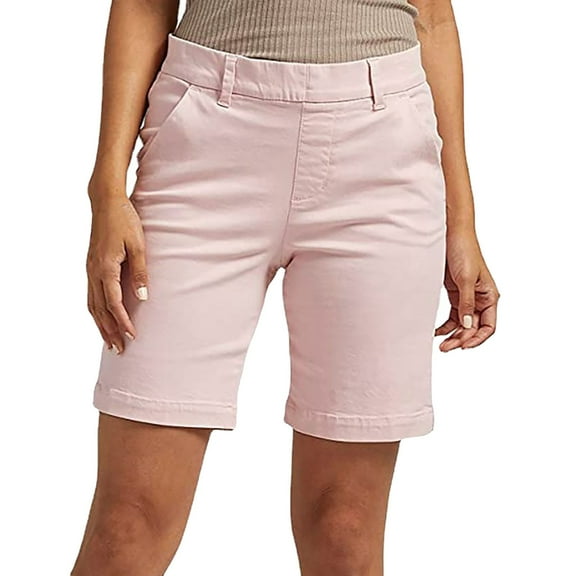 Tiqkatyck Womens Shorts Clearance, Women's 2024 Summer Solid Color Casual High Waisted Versatile High Elastic Twill Shorts Workout Shorts Women Biker Shorts Women Red2 XXXL