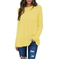 thumbnail image 1 of Tiqkatyck Womens Sweaters Ladies's Solid Color Long Sleeve Loose Fluzzy Plush Top Plush Tunic Tops Sweaters for Women Sweater Tops for Women Yellow XXXL, 1 of 5