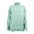 thumbnail image 1 of Tiqkatyck Womens Sweaters Solid Casual Long Knitted Sleeve Off The Sweater Womens Shoulder Pullover Sweater Plus Size Sweaters for Curvy Women Sweatshirt for Women Light Blue, 1 of 4