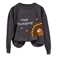 thumbnail image 1 of Tiqkatyck Womens Sweatshirt for Women Graphic Women's Happy Thanksgiving Turkey Oversized Crew Neck Pullover Hoodie Womens Long Sleeve Tops for Women Trendy, Sweatshirt for Women Dark Gray, 1 of 3