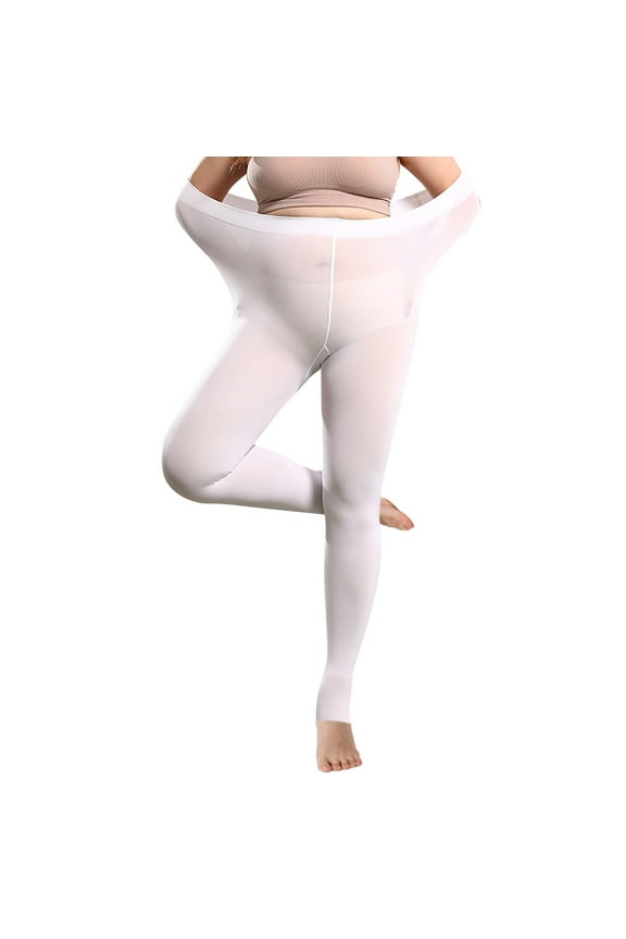 Womens Tights Clearance, Women's Plus Size Velvet 80D Dance Practice Breathable T Crotch Elastic Alluring Stockings Tights Compression Socks for Women White2 S