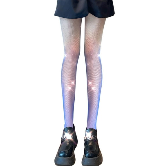 Tiqkatyck Womens Tights Clearance, Women's Alluring Hot Drill Gradient Color Pantyhose Fishnet Stockings Compression Socks for Women Fishnet Stockings for WomenC A