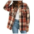 thumbnail image 1 of Tiqkatyck Womens Tops Clearance, Women's Light Weight Thin Jacket Shirts Long Sleeve Button Down Chest Pocketed Shirts Coats Shacket Fall Shirts for Women 2024, Pullover Sweatshirts for Women Red L, 1 of 3