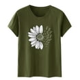 thumbnail image 1 of Tiqkatyck Womens Tops on Sale, Women Summer Plus Size Sunflower T Shirt Loose Blouse Tops Girl Short Sleeve Casual Tees Graphic Tees for Women T Shirts for Women Army Green XXXL, 1 of 4