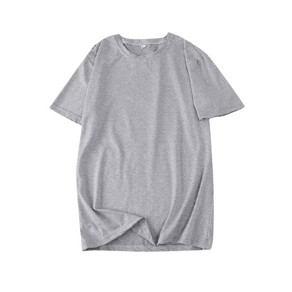 Tiqkatyck Womens Tops on Sale, Women's Casual Solid Color Classic-Fit Short Sleeve Crew Neck T Shirt Basic Tee Casual T Shirt Long Sleeve Shirts for Women, Grey Shirt L