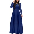 thumbnail image 1 of Tiqkatyck Womens Tops Women Long Sleeve Skeleton Soild Cocktail Party Elegant Casual Fashion Evening Party Long Dress Fall Dresses for Women 2023 Blue, 1 of 5