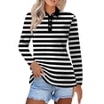 thumbnail image 1 of Tiqkatyck Womens Tops on Sale, Women's Lapel Neck Slim Fit Casual Fashion Top Long Sleeve Shirts for Women Polo Shirts for Women Black L, 1 of 5