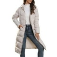 thumbnail image 1 of Tiqkatyck Womens Winter Coats Clearance Women's Packable Down Jacket Hooded Puffer Jacket Lightweight Winter Coat for Womens Long Sleeve Tops Khaki, 1 of 7