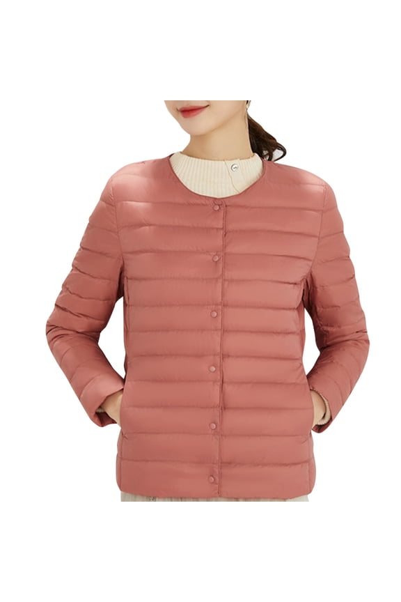 Womens Winter Coats, Women's Winter V Neck Packable Puffer Jakcet Ultra Light Weight Short Down Jacket Puffer Jacket Womens, Winter Jackets for Women Red XXL