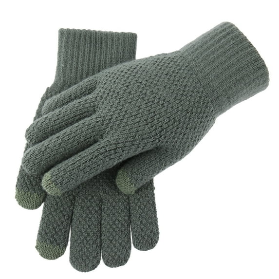 Tiqkatyck Work Gloves Clearance Knitted Winter Fall Warm Thickened Gloves and Men's Woolen Gloves Winter Gloves Green