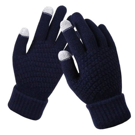 Tiqkatyck Work Gloves Men's and Women's Snowflake Printing Gloves, Creative and Fashionable Mobile Phone with Screen Knitted Gloves, Thick and Warm Winter Adult Winter Gloves