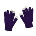 thumbnail image 1 of Tiqkatyck Work Gloves Men's and Women's Non Slip Gloves Stretch Knitted Wool Show Finger Solid Color Cycling Gloves Winter Gloves Purple, 1 of 3