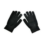 Tiqkatyck Work Gloves Men's and Women's Winter Thick Warm and Cold Knitted Solid Color Cycling Gloves Winter Gloves Black